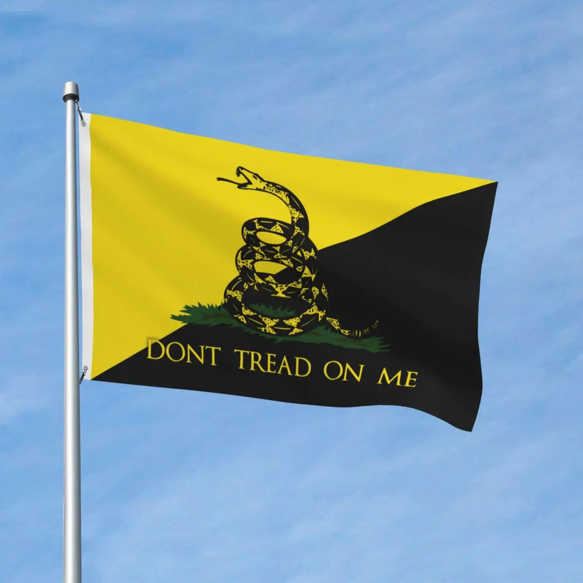 Dont Tread On Me Gadsden Flag Double Sided Outdoor Banner Tea Party Rattle Snake 2 Grommets Home Room Dorm Wall Decor 90x150cm