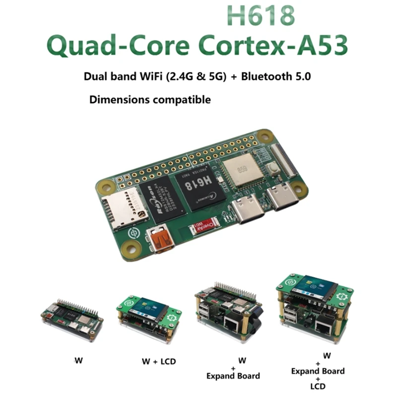 For Walnut Pi Zerow 2GB Allwinner H618 Wifi Bluetooth Mini PC Development Board SBC Single Board Computer