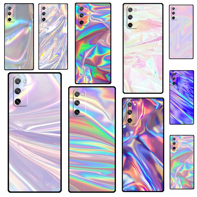 Holographic Iridescent Print Case For Samsung Galaxy S21 Ultra S20 FE S8 S9 S10 Note 10 Plus Note 20 Ultra Back Cover