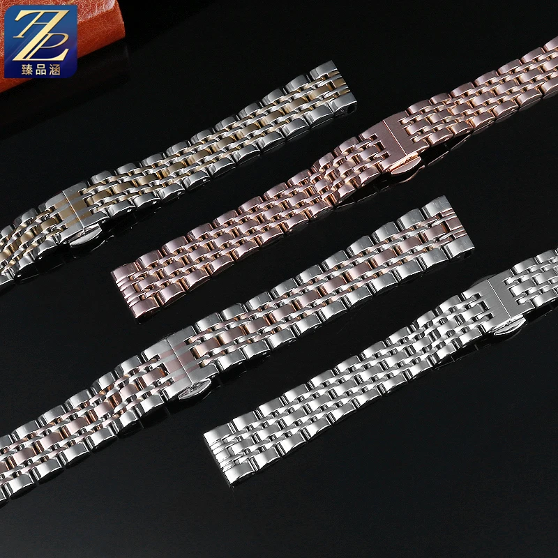 Ladies Stainless Steel Watch Strap Folding buckle 10mm 12mm 14mm 16mm 18mm Small Size Width Watchband for Armani fossil Casio