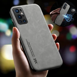 For Oneplus 8 9 7 Pro Case Leather Texture Car Magnetic Stand Holder Phone Case For One Plus 9RT 7T 8T Nord 9 Pro RT Back Cover