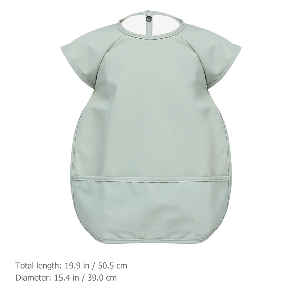 

Waterproof Baby Meal Apron Sleeveless Toddler Bibs PU Stain Resistant Pockets Catch Food Residue Easy Clean For Kids Feeding