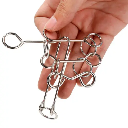 Metal Puzzle Mind Brain Teaser Magic Wire Rings Puzzles Game Great Educational Toys For Kids and Adults IQ Challenge Fun Gifts - Image 5