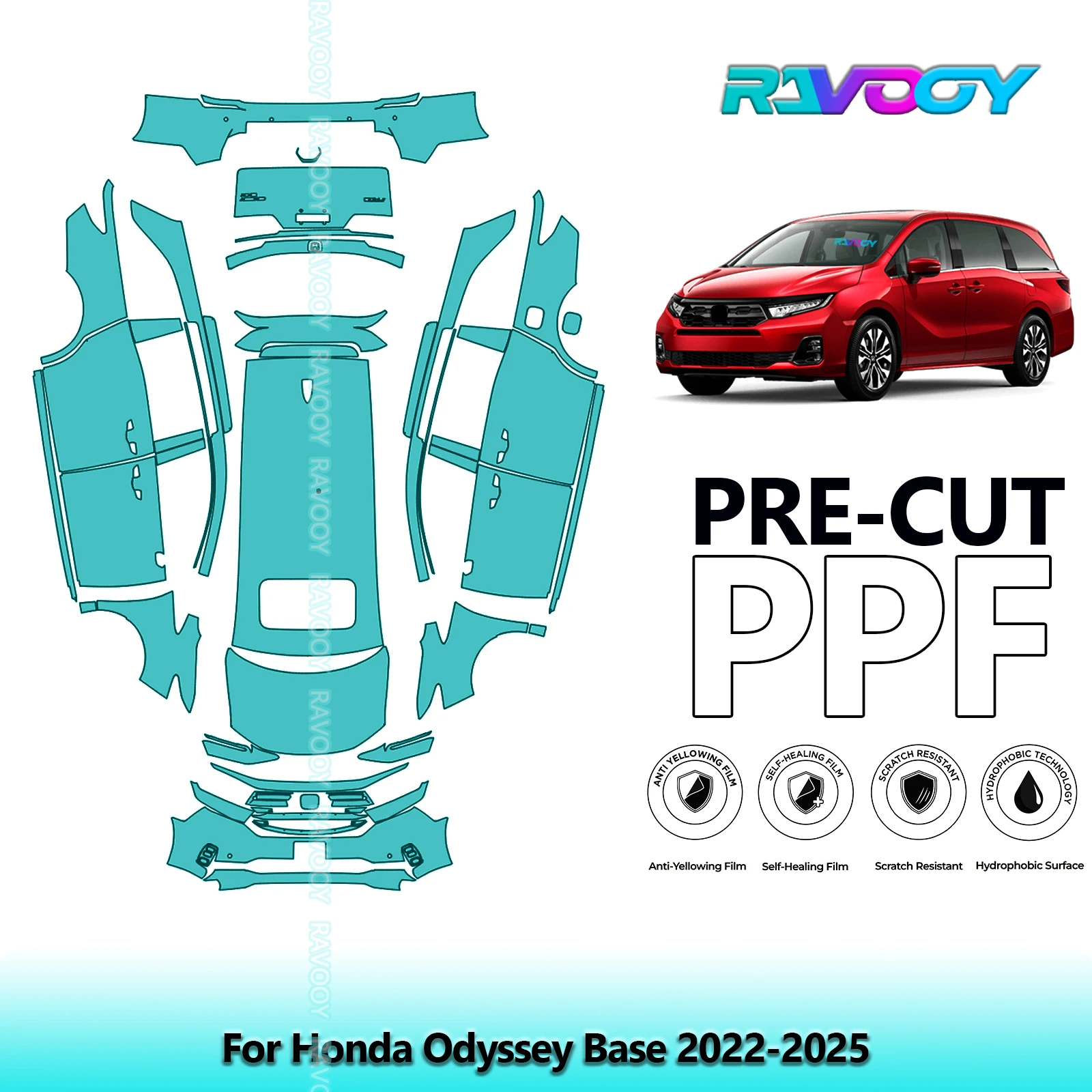 

Car Precut PPF Paint Protection Film Full Vehicle For Honda Odyssey Base 2022-2025