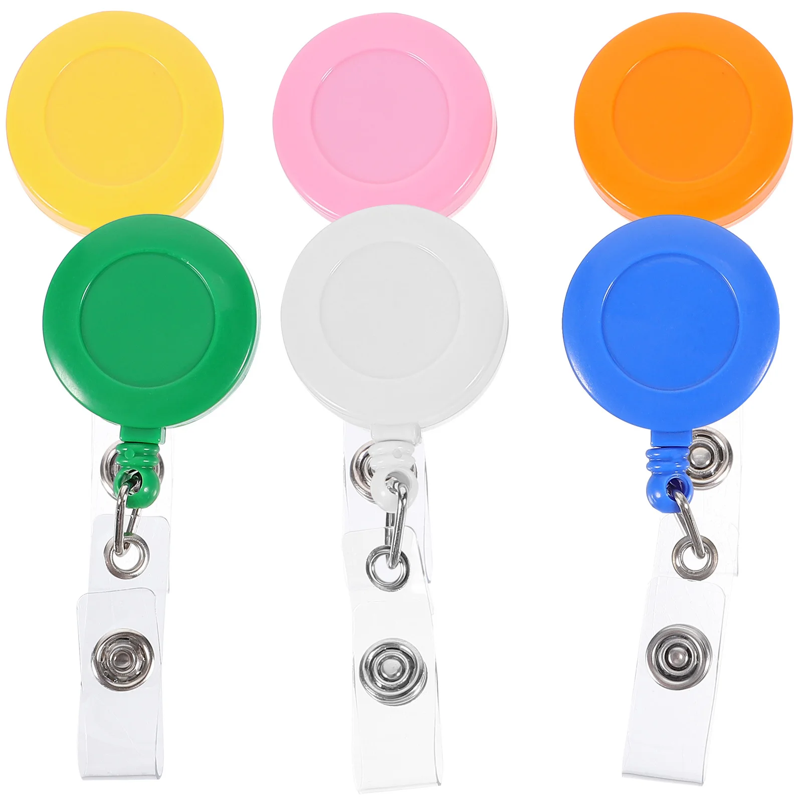 

6Pcs Colorful Badge Reel Clip Retractable Name Card Holder for Nurse Student Teacher Work Badge Keychain Organizer Chest Card