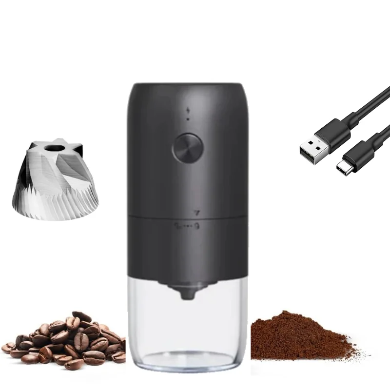 

Burr Coffee Grinder Rechargeable Electric Coffee Bean Grinders Portable Espresso Grinder with Conical Mill for Travel, Camping
