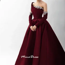 Mina Abito da sera da donna elegante in raso personalizzato Abiti eleganti per le donne Abito da festa di gala Lussuoso abito da sera semplice da ballo