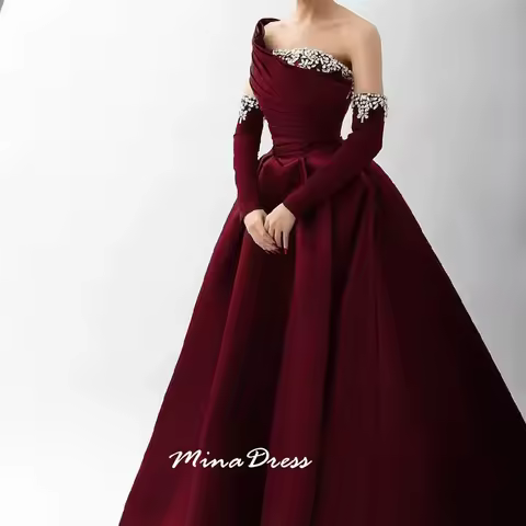 Mina Customized Elegant Satin Women's Evening Gown Elegant Dresses for Women Gala Party Dress Luxurious Simple Evening Wear Prom