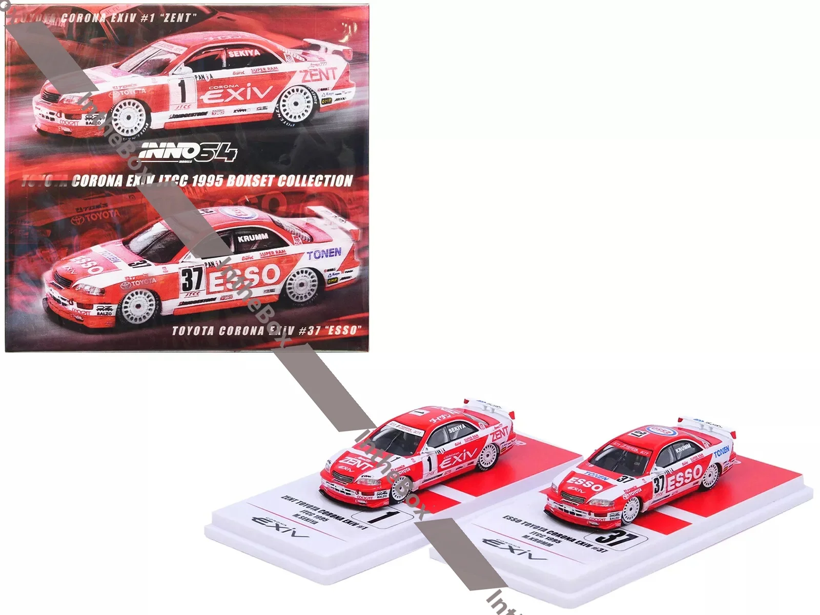 Corona EXiV #1 Masanori Sekiya ZENT &  Corona EXiV #37 Michael Krum Diecast Model Car Collection Limited Edition Hobby Toys