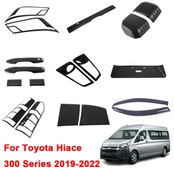 For Toyota Hiace 300 Series 2019 2020 2021 2022 ABS Fog Light Cover Door Handle Bowl Frame Side Body Trim Mirror Trunk