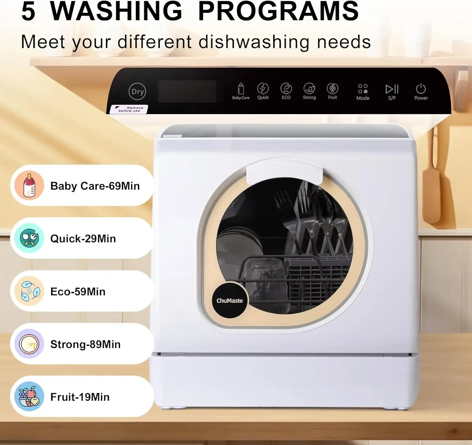 countertop .Compact Dishwasher with drying and double spray arms. Countertop Dishwasher With Water Tank. Portable dishwasher wit