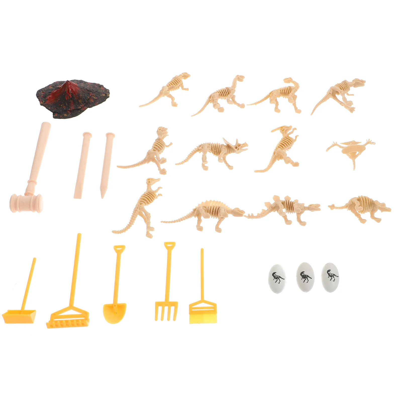 

24 Pcs Dinosaur Dinosaurs Skeletons Model Excavation Toy Eggs Animal Archaeological Imitation Abs Child