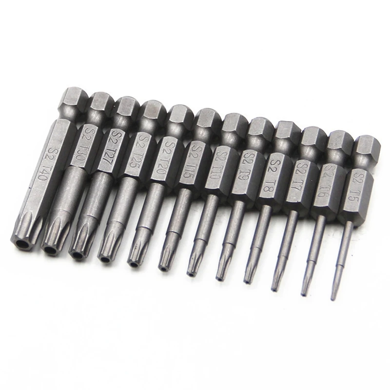 New-1/4Inch Hex Handle Screwdriver, Tamper-Proof Safety Drill Bit Set, Hollow Torx Extended S2 Bits