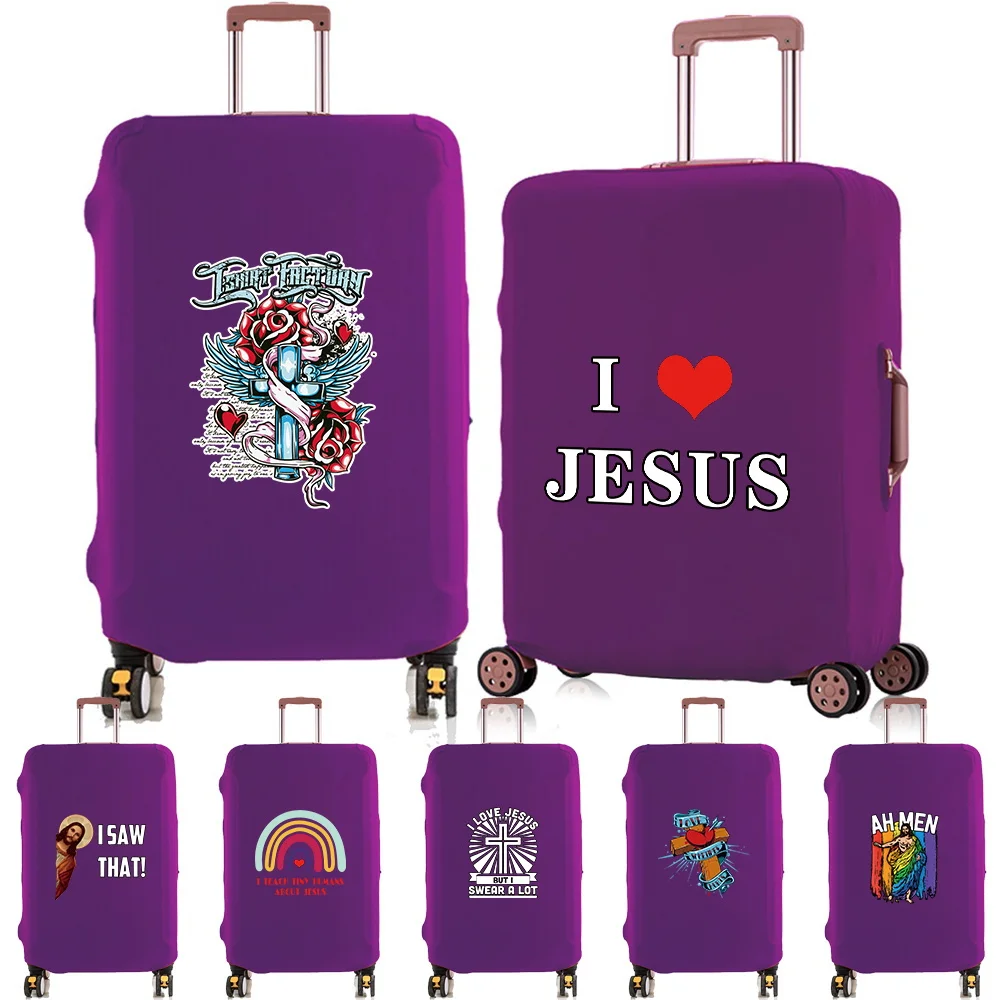 

For 18-32 Inch Luggage Cover Suitcase Protector Travel Accessories Unlimited Jesus Print Trolley Case Thicker Elastic Dust Cover