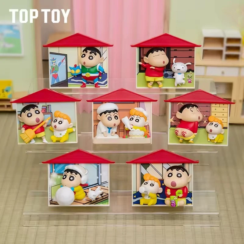 

Аутентичный TOP TOY Crayon Shin-chan Nohara Home Series Blind Box, милый магнит на холодильник, забавные фигурки, модель игрушки, подарок для мальчиков и девочек