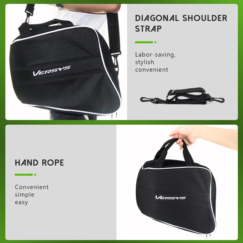 For Kawasaki Versys 1000 650 Ninja 1000 H2 SX For KQR 28L Hard Saddlebag Liner Set Saddle Bags Travel Trunk Bag ​luggage bags