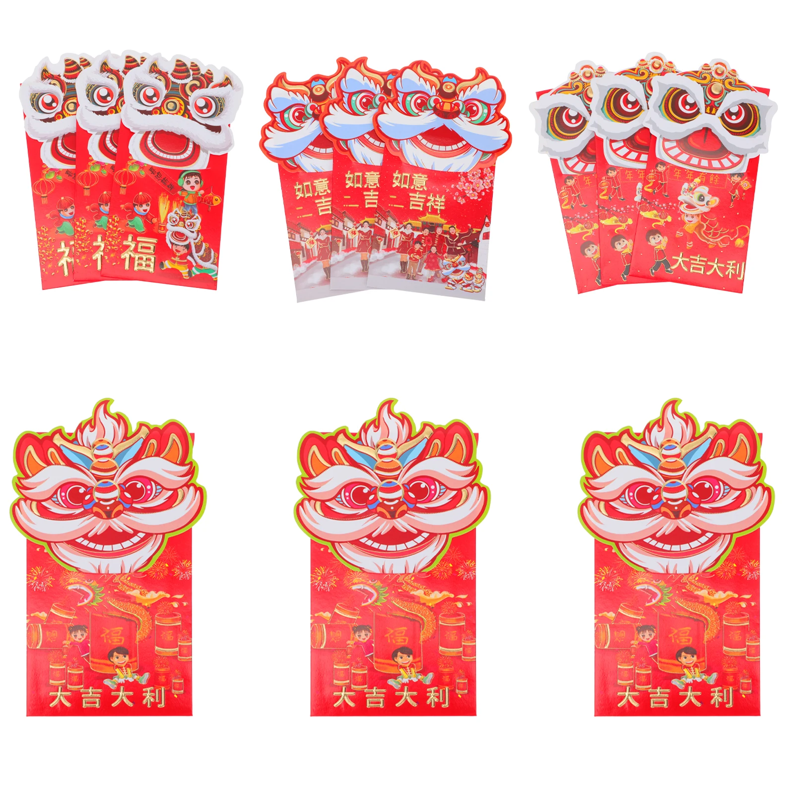 

12 pcs Chinese New Envelopes Premium Paper Year Of The Tiger Festive Envelope For Gifts Lucky Money