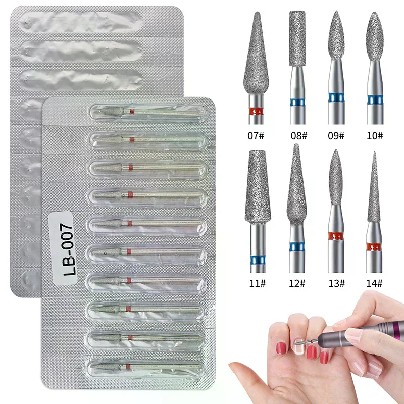 Stainless Steel Milling Cutter For Manicure Electric Nail Drill Bits Accessory Pedicure Machine Nail File Gel Remover Tool 10Pcs