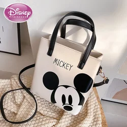 Disney 2024 New Mickey Fashion Cartoon Print Women's Shoulder Bag Versatile Crossbody Bag High-Quality Handbag