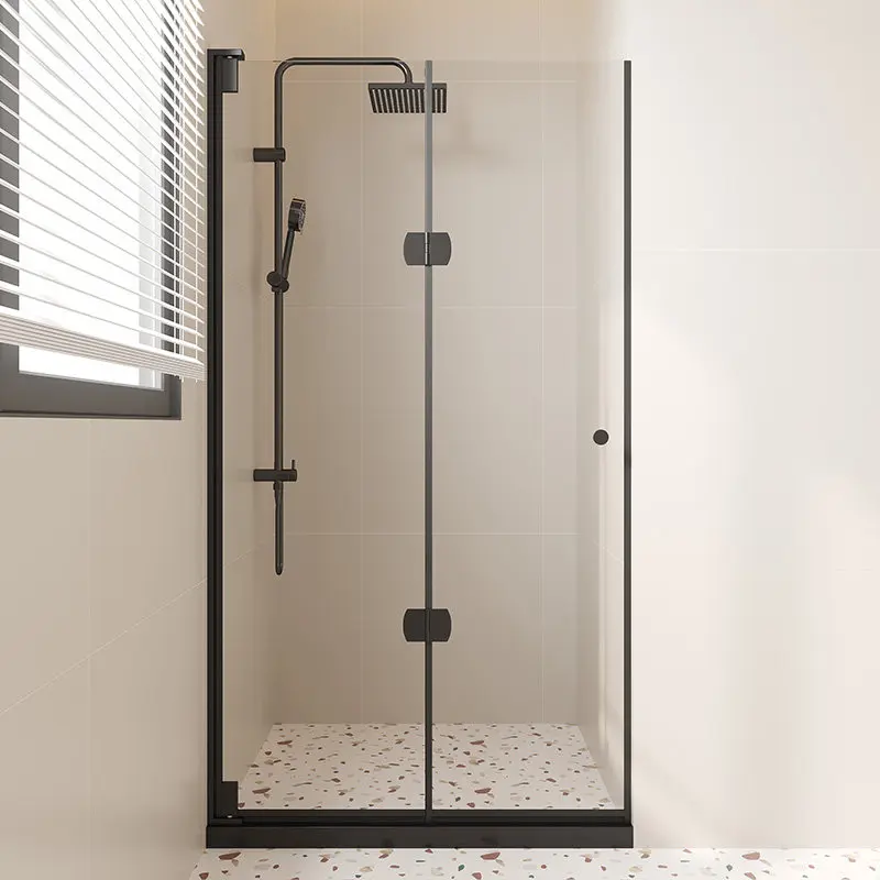 Customized simple folding can be stored in a small apartment, bathroom partition glass shower room screen dry and wet separation