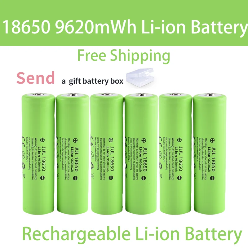 

The 3.7v 18650 Button Top Type 9620mAh Rechargeable battery 18650 lithium li-ion tools battery 2000mah Capacity