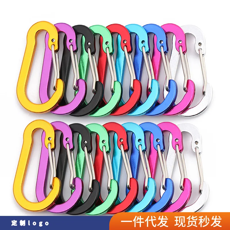 12 pezzi moschettone Clip Set turistico piccoli ganci pesca all\'aperto campeggio ciclismo escursionismo Multi strumento portachiavi fibbia