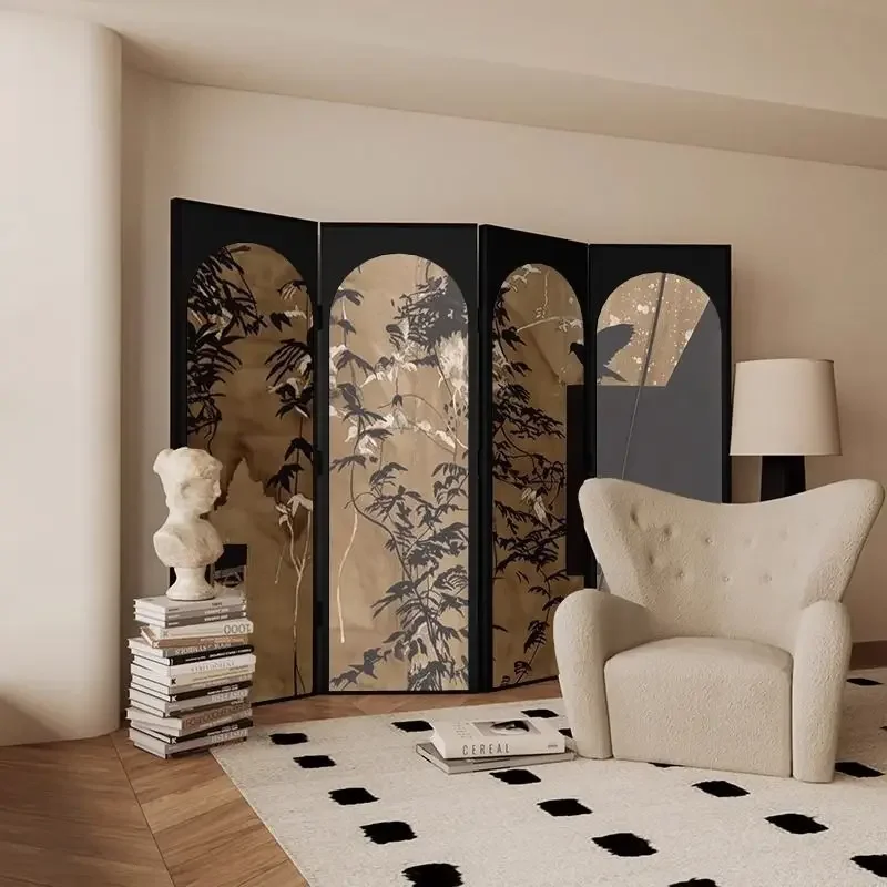 French Nanyang style wabi-sabi vine solid wood screen partition living room entrance block