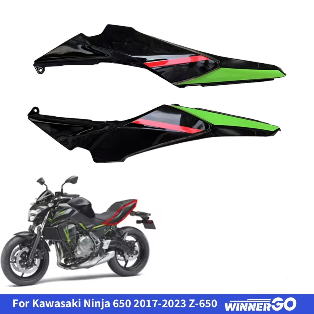 Motorcycle Carbon Fiber LOOK Fairing Guard Parts For Kawasaki Ninja 650 2017-2023 Z-650 Rear Passenger Seat Cover Side Panel
