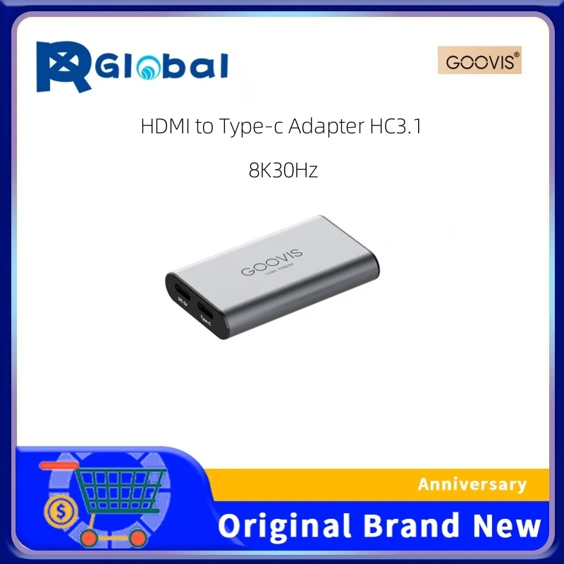 

GOOVIS HC3.1 HDMI to USB-C Adapter: Plug & Play 8K Converter for Phone, Tablet, Laptop to HDMI Display or Projector