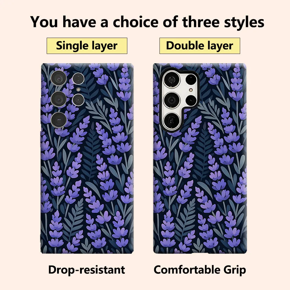 Lavender Luxury Fashion Full Lens Protective Case for Samsung Galaxy S26 S25 S24 A56 A36 Plus Ultra