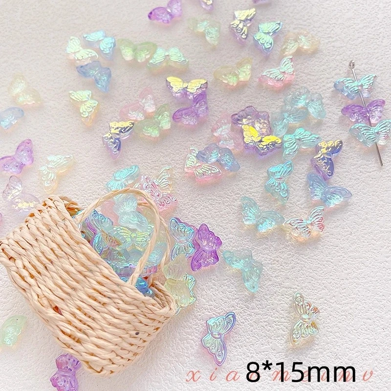 Butterfly shape color glass straight hole beads 200pcs/lot fashion necklace/bracelet diy jewelry accessory