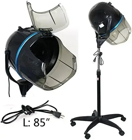 1300W Hooded Hair Dryer Professional Stand Up Bonnet Hair Dryer Salon Equipment with Rolling Base for Home Hair Dryin