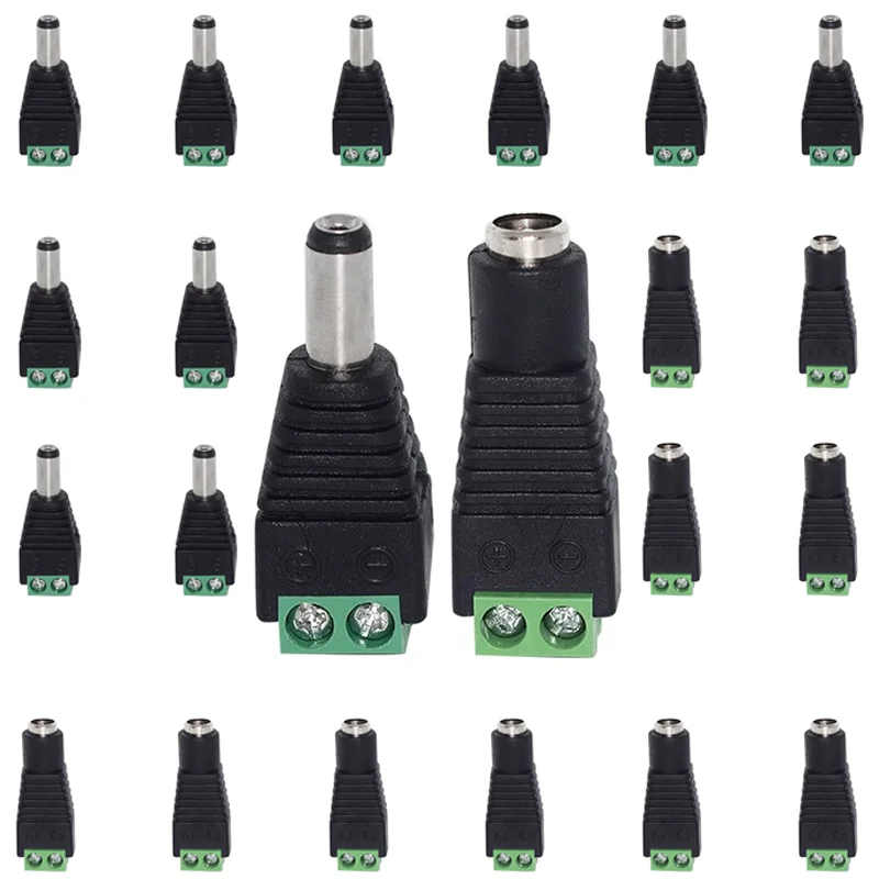 

5PCS Cameras 2.1mm x 5.5mm Male Female DC Power Plug 5.5*2.5mm Plug Jack Adalug Jack Adapter Connector Male Plug Socket