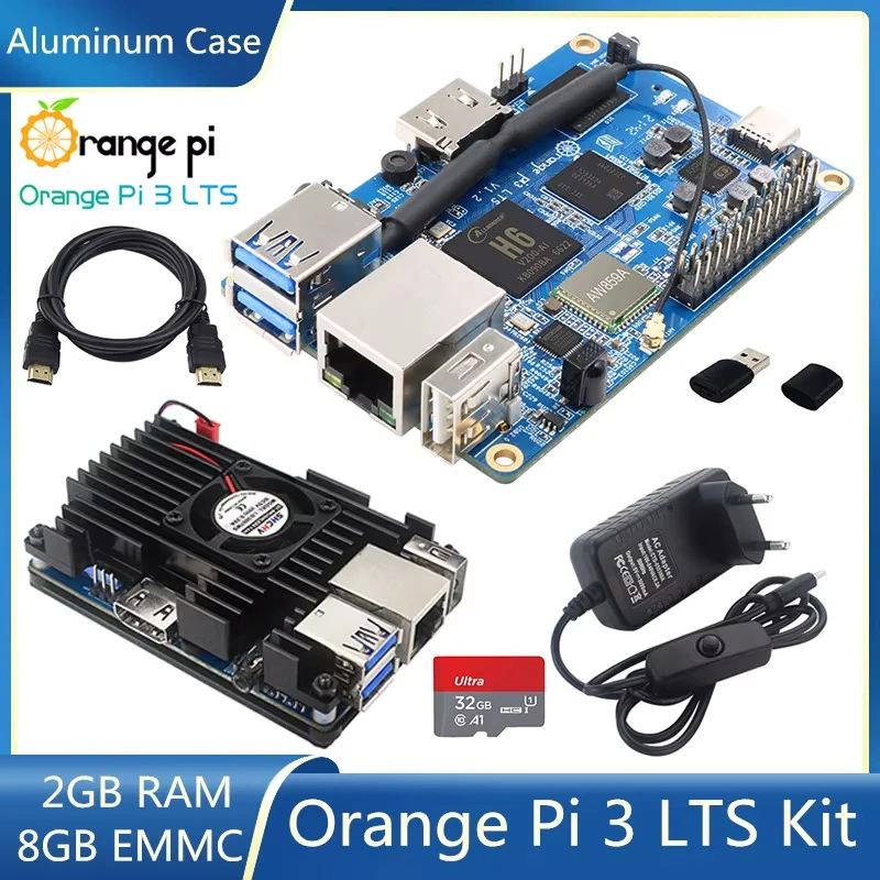 

Orange Pi 3 LTS H6 AllWinner 64-битная 2G RAM 8G EMMC WIFI BT5.0 Run Android 9.0 Ubuntu Debian OS Дополнительно для Orange Pi 3 LTS