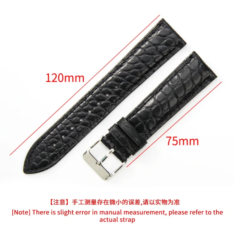 Waterproof Crocodile Skin Watchband Men for Tissot Montblanc Tudor Breitling Round Pattern Genuine Leather 21 20mm Watch Strap