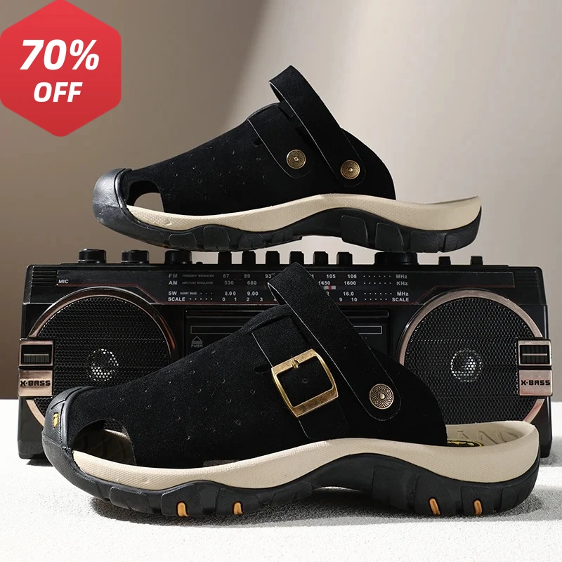 

Stylish Men's Sports Sandals Anti-collision Toe Sandaly Outdoor Non-Slip Slippers Casual Beach Shoes Quick Dry Wading Aqua Shoes