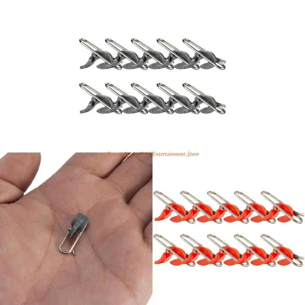

C4DE 10Pcs Fishing Impact Baits Clip for Freshwater Saltwater Sea Fishing Baits Clip Stainless Fishing Tackle Impact Clip Set