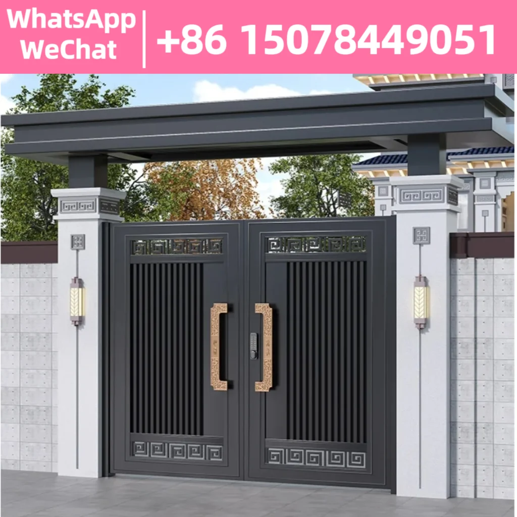 

Aluminum alloy outdoor courtyard gate yard fence gate stainless steel rural self-built house gate aluminum art gate building