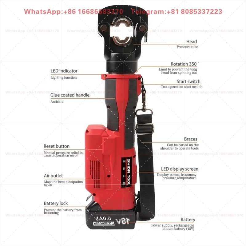 Best Selling C300 10-300mm² Battery Operated Hydraulic Cable Crimping Tool Cable Lug Crimping Pliers