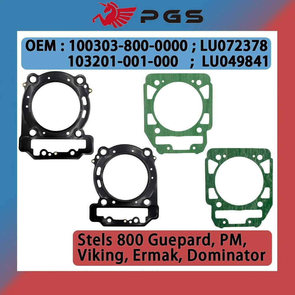 1Set/2Set Cylinder Gasket and Cylinder Head Gasket For Stels 800 Guepard Viking LU072378 LU049841 100303-800-0000 103201-001-000