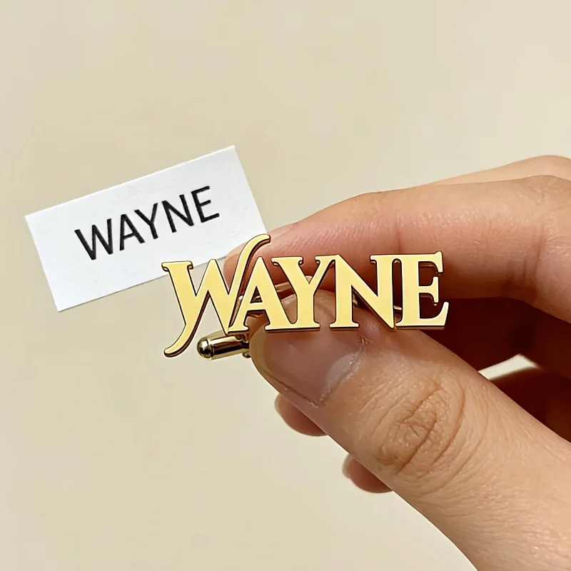 

Custom Name Cufflinks For Men Women Personalized Letter Stainless Steel Gold Color Cufflink Gentleman Groomsmen Wedding Jewelry