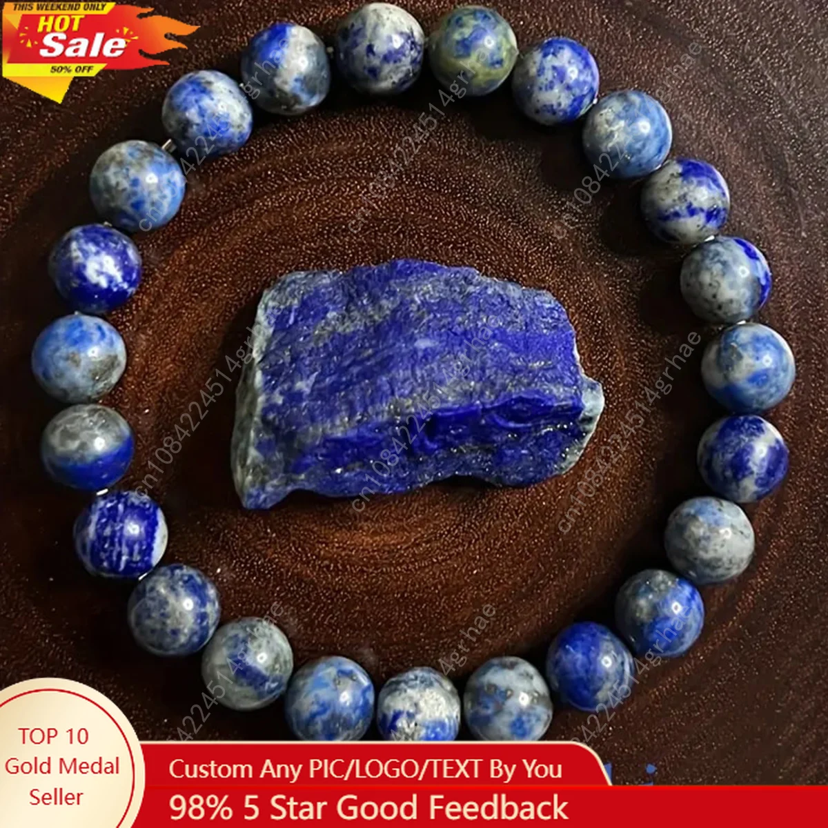 

Unisex Lapis Lazuli bracelet made of 8mm natural stone, perfect for everyday gift giving