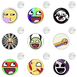 Creative Epic Face Pin Funny Epic Face Meme Glass Brooch Badge Bag Jewelry Decor Friends Gifts