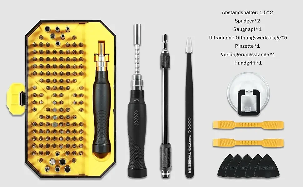 152-in-1 Magnetisches Präzisions-Schraubendreher-Set mit Hex- und Phillips-Magnetbits für iPhone, PC, professionelle Reparatur, Handwerkzeug-Schraubendreher – Detail 6