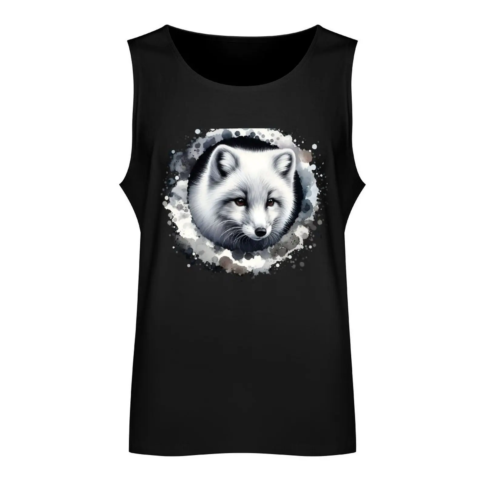 Arctic fox animal art Tank Top singlets for men Men's singlets quick-drying t-shirt gym accessories men