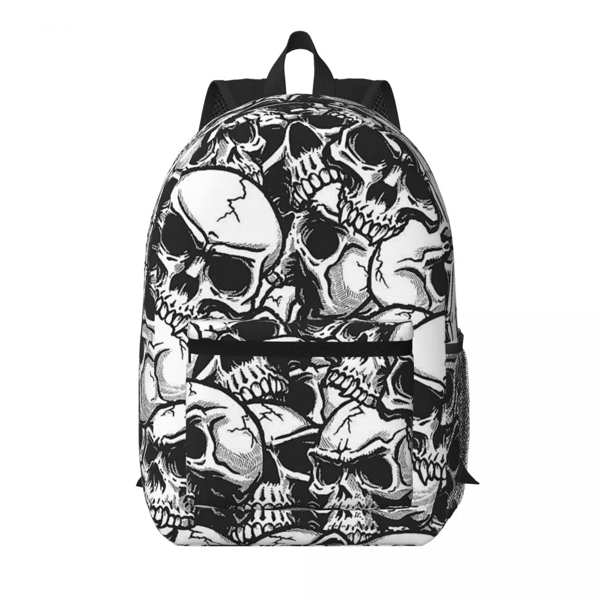 White Human Skull Sketching Art Student Backpack School Bag Hiking Travel Daypack for Men Women Bookbag Shoulder Bags
