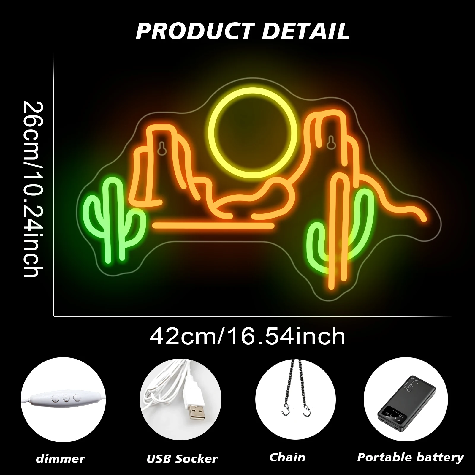 Sun Scenery Neon Led Sign Beautiful View Room Decoration Bedroom Holiday Hotel Bar Club Dimmable Wall Light Up Signs USB Lamp