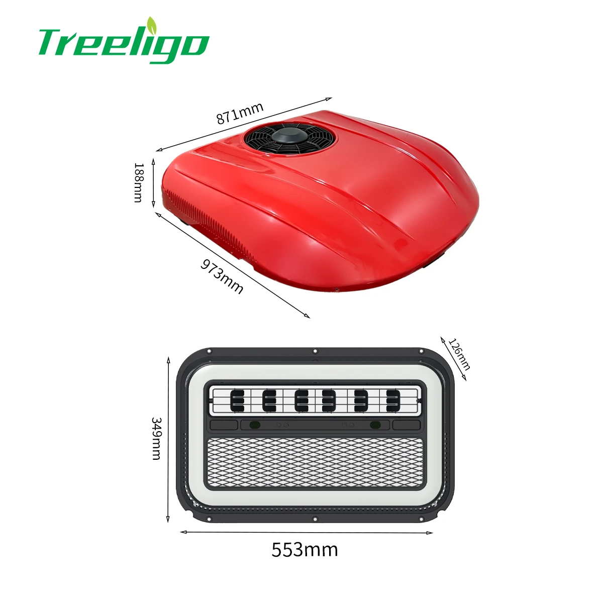 

Treeligo Electric Car RV Rooftop Air Conditioner 12V 24V Parking Air Conditioning for Motorhome Truck Camper Van Caravan SUV Bus