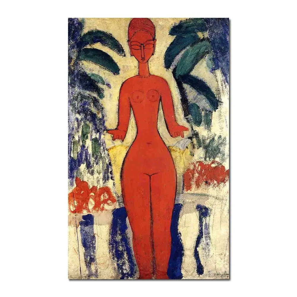 

Standing Nude with Garden Background Amedeo Modigliani oil painting for sale online High quality painting woman Handpainted