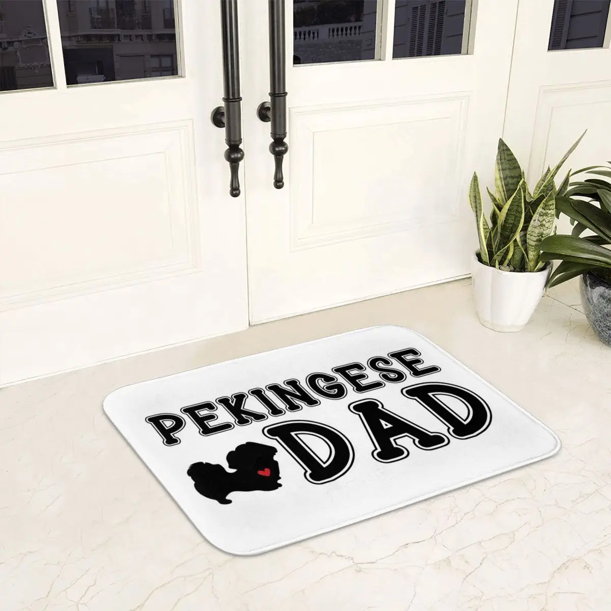 

Pekingese Dad Doormat Non-slip Super Absorbent Bath Mats Home Entrance Rugs Kitchen Bedroom Carpet Outdoor Footpad